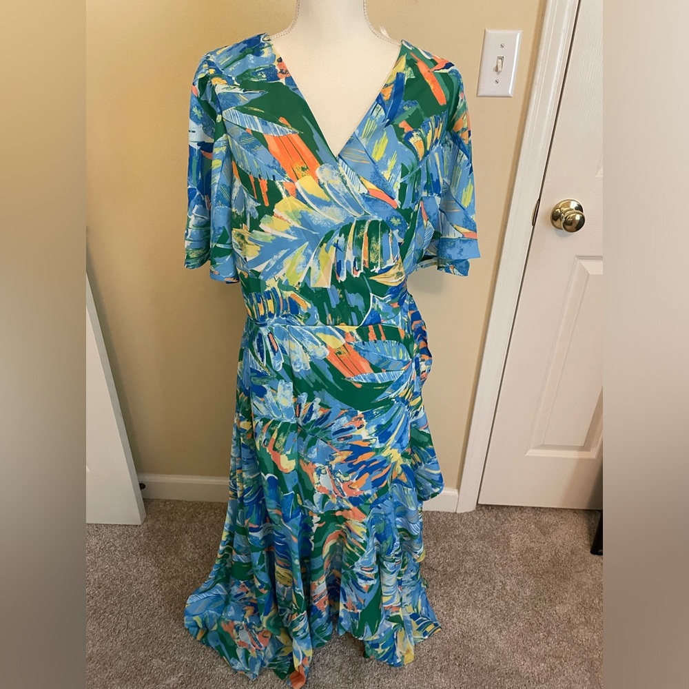 High low maxi dress, wrap design